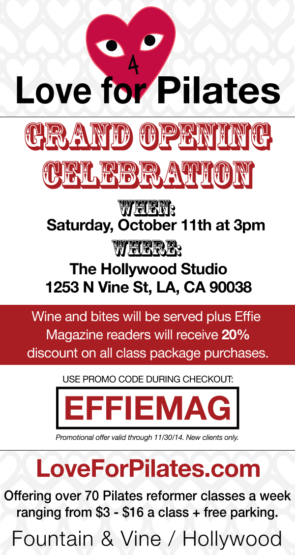 Love for Pilates grand opening celebration Effie Magazine promotion